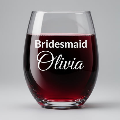 Bridesmaid Wine Glass 9 oz – Personalized Bridesmaid Glass Gift