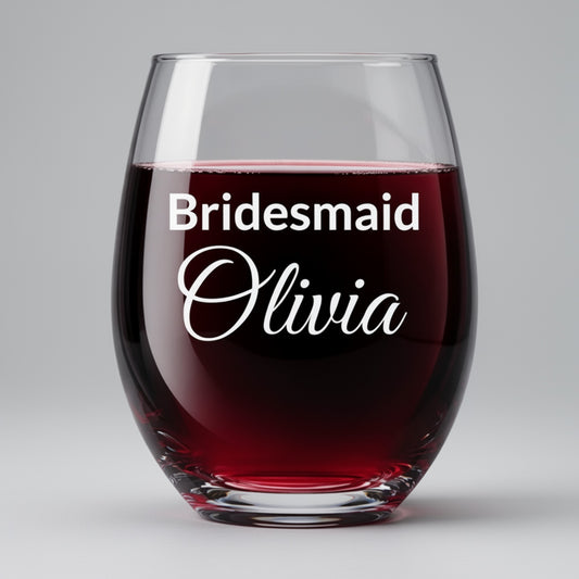 Bridesmaid Wine Glass 9 oz – Personalized Bridesmaid Glass Gift