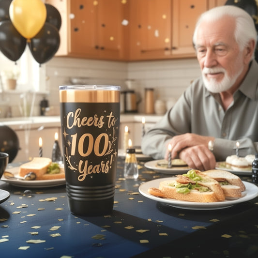 Personalized 100 Years Old Birthday Tumbler Gift