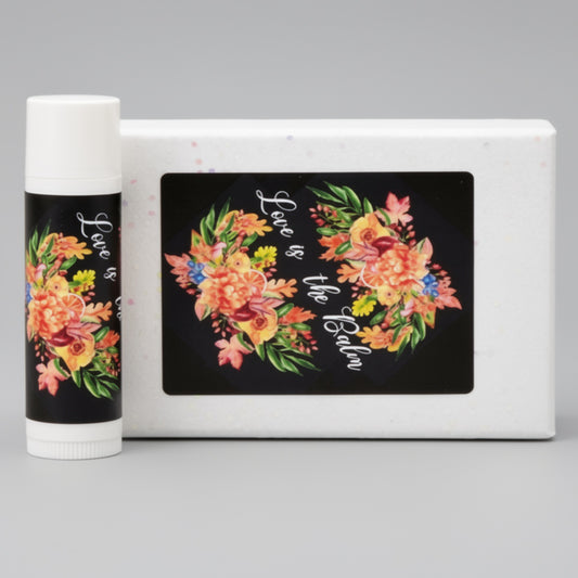 Fall Wedding Lip Balm Labels | Autumn Floral Favor Stickers | Personalized Bridal Shower Wrap