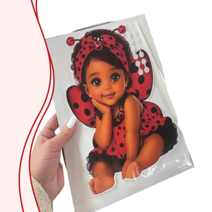 Ladybug Baby Shower  DIY Centerpieces African American Girl Cutouts Table Decor