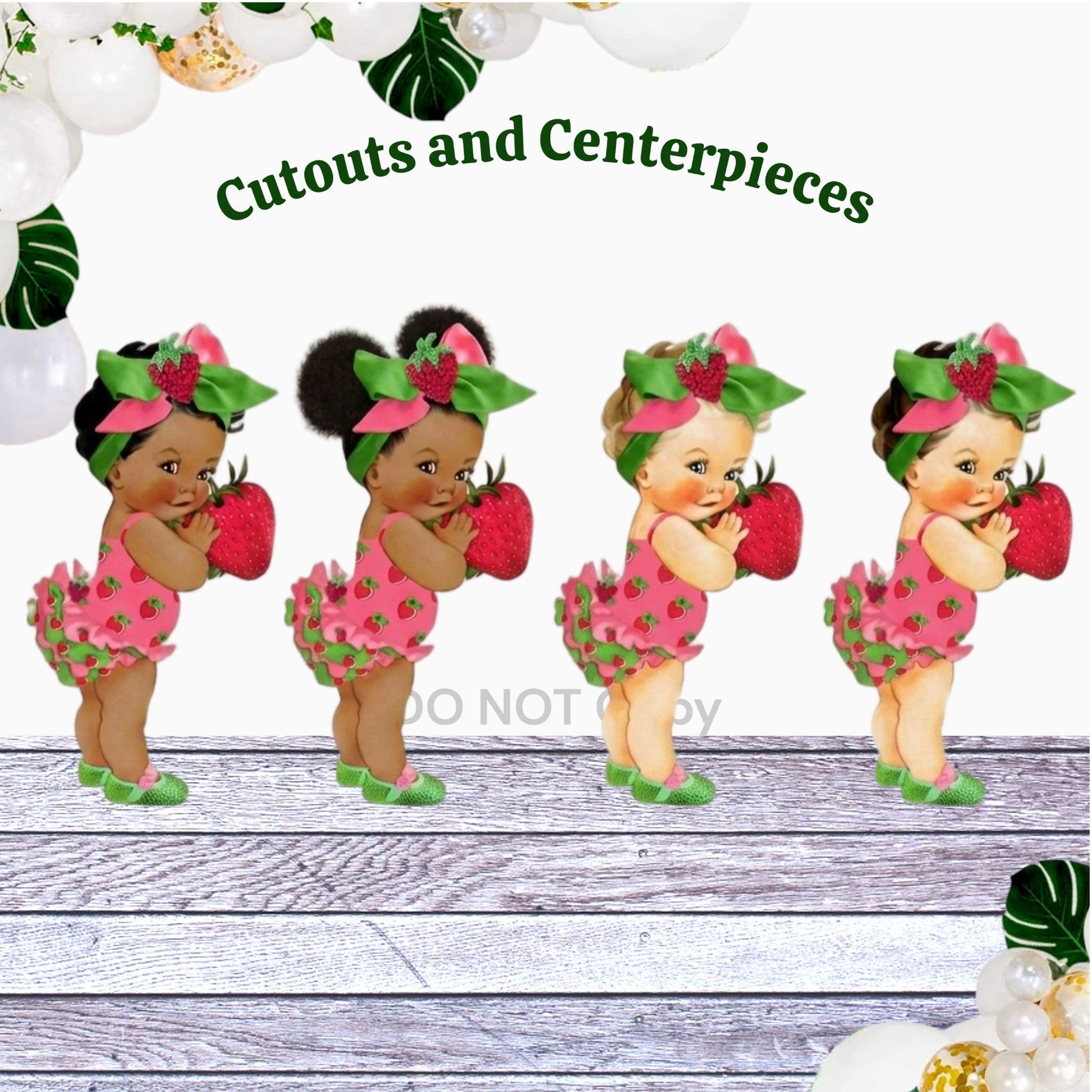 Strawberry Girl Centerpiece Cutouts