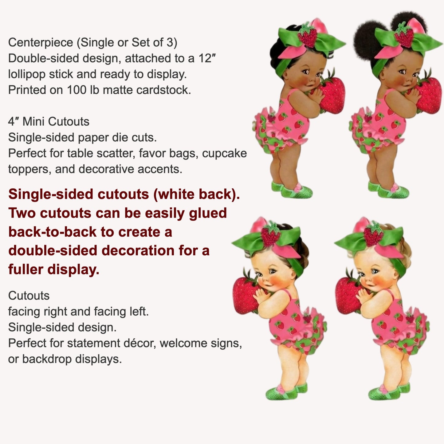 berry Girl Centerpiece Cutouts