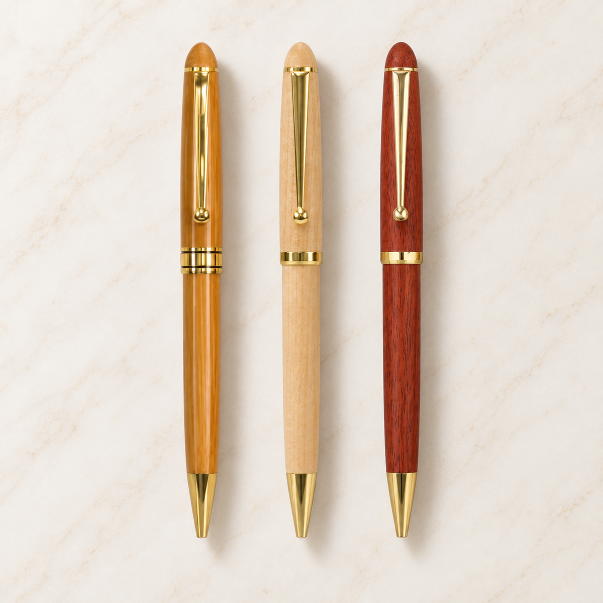 Engraved Wooden Ballpoint Pen — Personalized Rosewood, Maple or Bamboo Pen