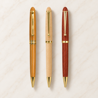 Engraved Wooden Ballpoint Pen — Personalized Rosewood, Maple or Bamboo Pen