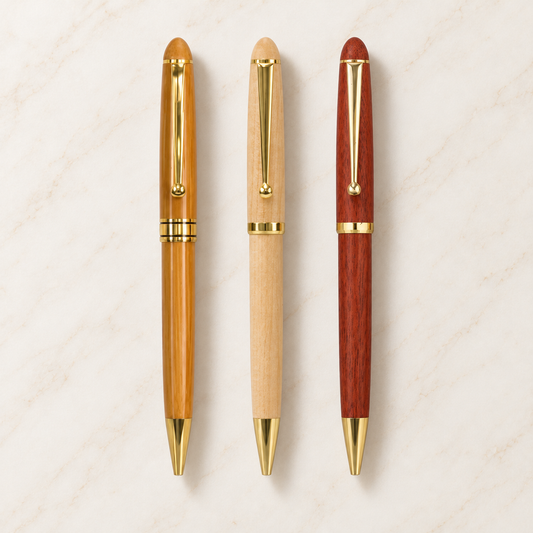Engraved Wooden Ballpoint Pen — Personalized Rosewood, Maple or Bamboo Pen