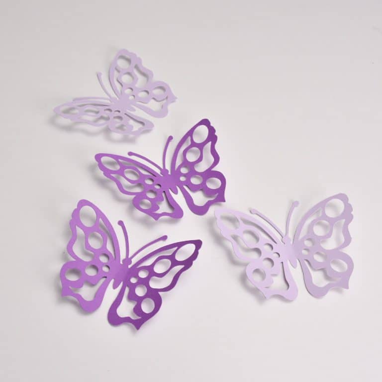 16 Purple and Lilac Butterfly Party Decoration, Butterfly Wall Decals --