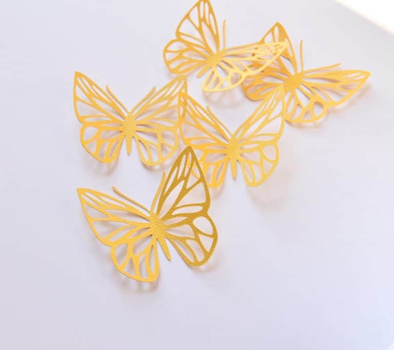 16 Yellow Butterflies Wall Art, 3D Paper Butterfly Wall Decor --