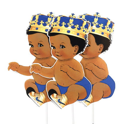 Little Prince Centerpieces, Sitting Prince Royal Blue Boy Cutouts Shower Decoration