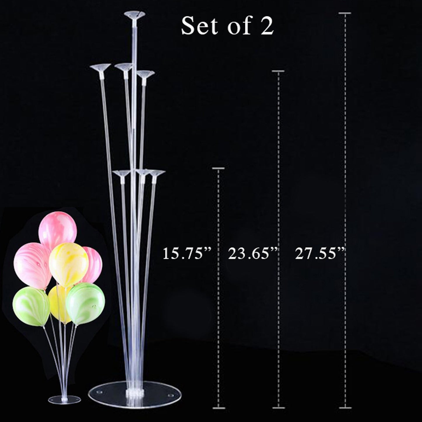 2 Balloons Stand for Table Balloons Decor, Balloons Stick Centerpieces with Base -balloons-