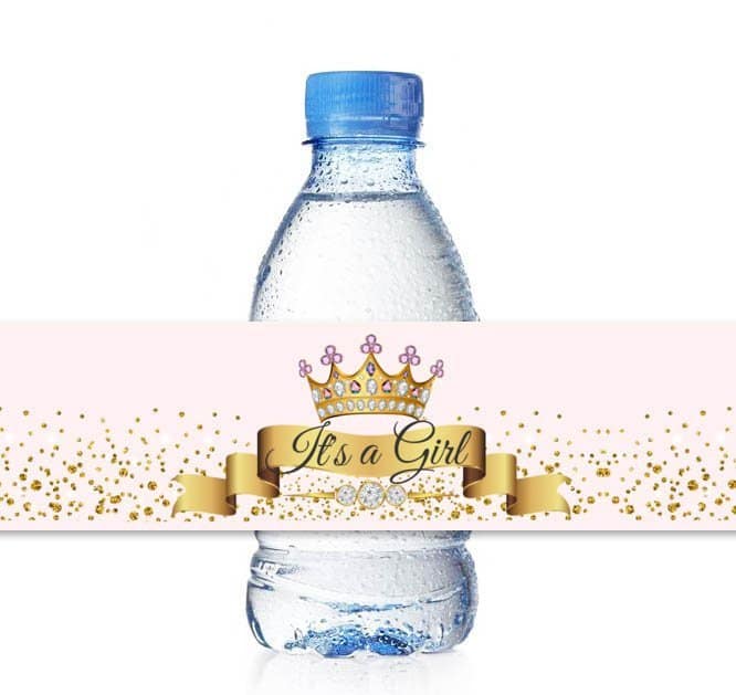 25 Royal Water Bottle Labels, Princess Water Labels -custom labels-personalized labels