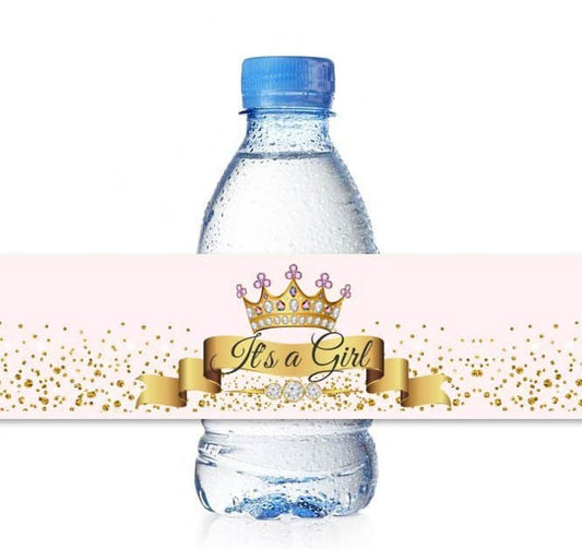 25 Royal Water Bottle Labels, Princess Water Labels -custom labels-personalized labels