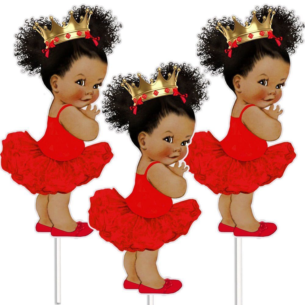 3 Rainbow Princess Centerpieces African American Birthday Table Decor -princess-princess baby shower