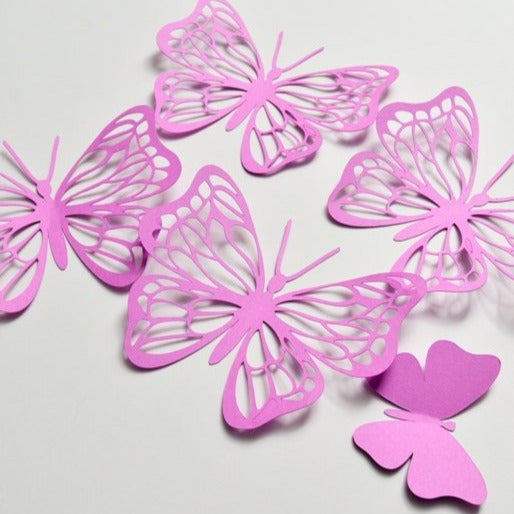 3D Butterflies Stickers, Paper Butterfly Wall Art, 3D Paper Wall Butterfly Decoration, Butterfly Birthday Decor, Butterflies Wall Decal --