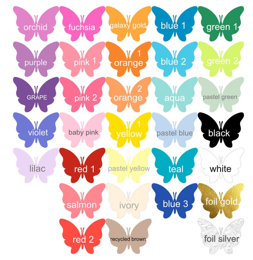Set of pink butterfly wall stickers with adhesive tabs, ready for wall placement.