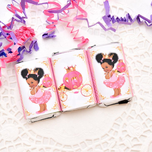 54 Little Princess Ballerina Candy Stickers for Hershey Miniatures -princess-princess baby shower