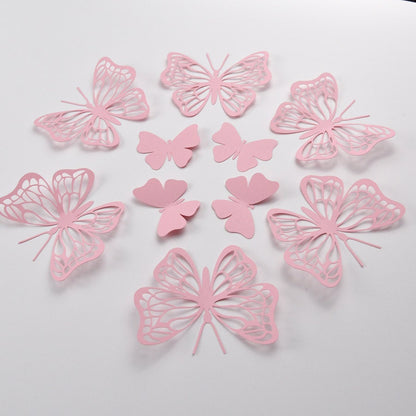 set of 20 butterfly wall stickers in pink and multi colors
