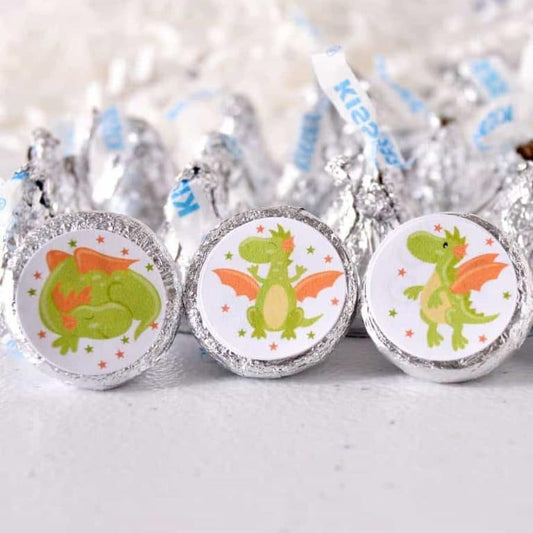 Baby Dragon Stickers for Kiss Candy Bar Baby Shower Birthday Decoration -candy labels-dragon