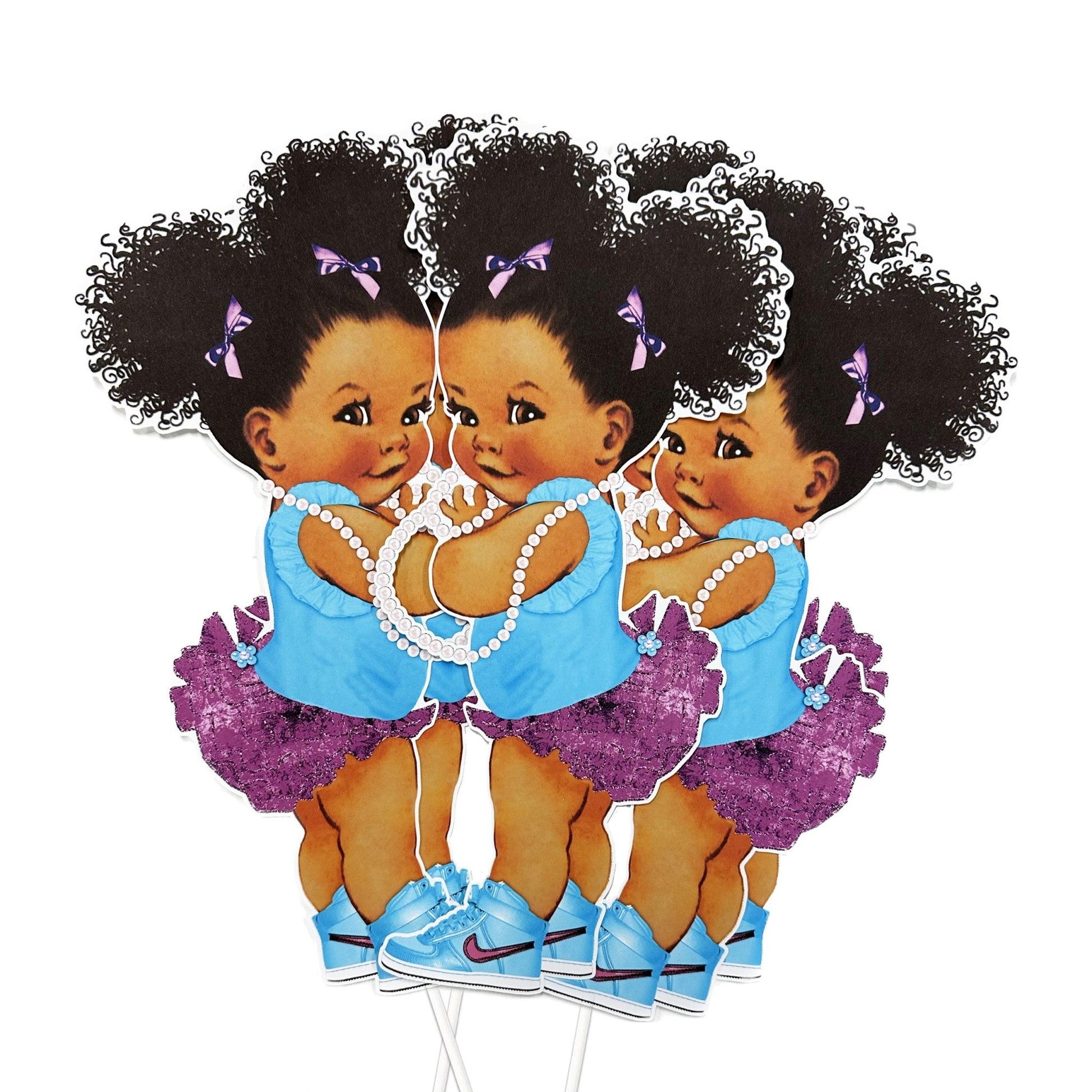 Baby Girl Centerpieces Cutouts Purple Blue Baby Shower Table Decoration -princess-princess baby shower