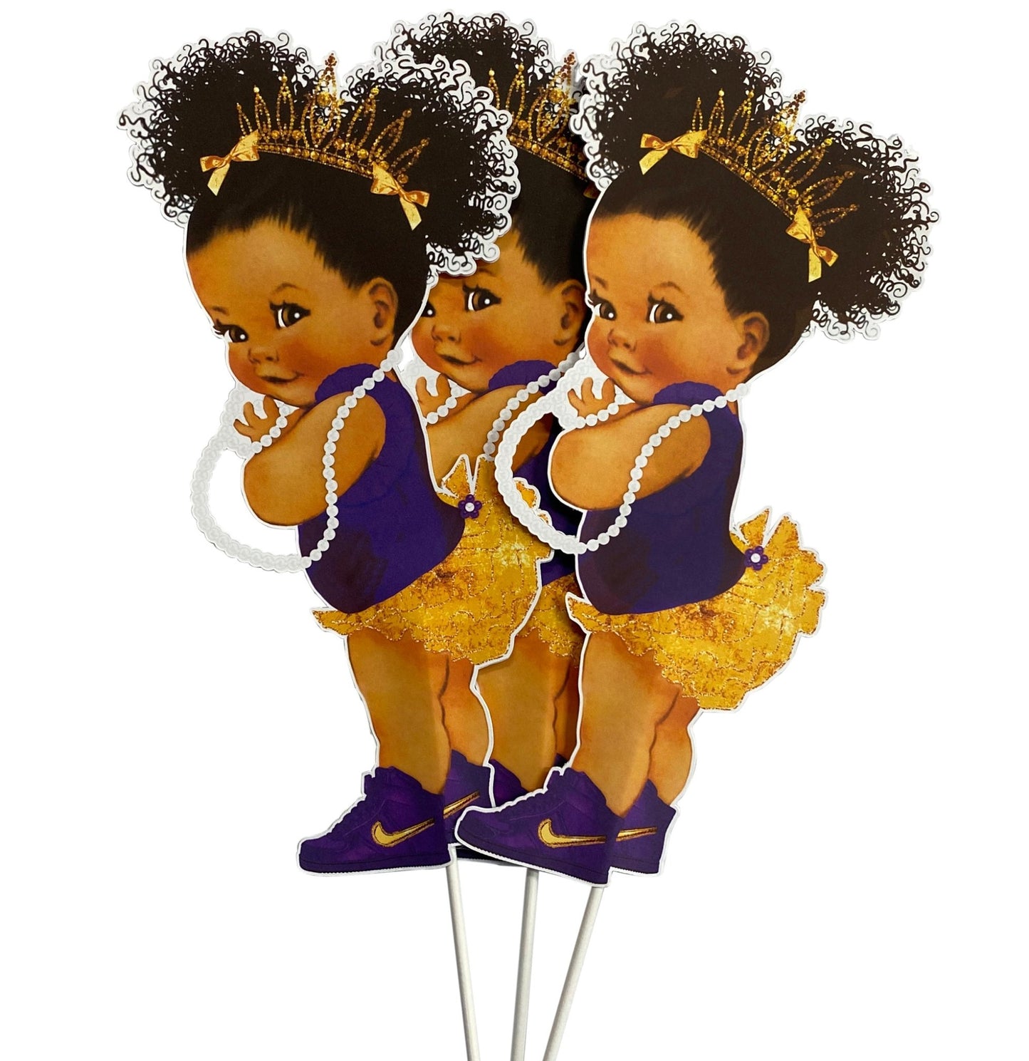 Baby Shower Centerpieces Purple Gold Diaper Baby Shower Table Decoration African American Birthday --