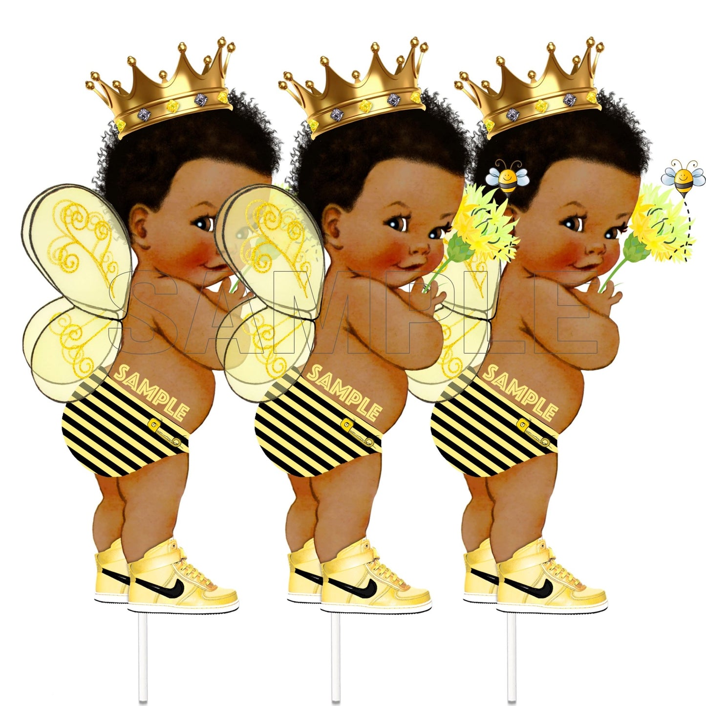Bee Baby Boy Centerpieces African American Birthday Baby Shower Table Decor -bee-bee boy birthday