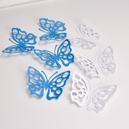 Blue and White Wall Stick Butterfly, Butterfly Home Decor, Butterfly for Room, Birthday Butterfly Decoration --
