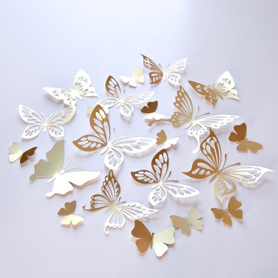 Gold Butterflies Room Decor Wedding Wall Decal -butterfly-