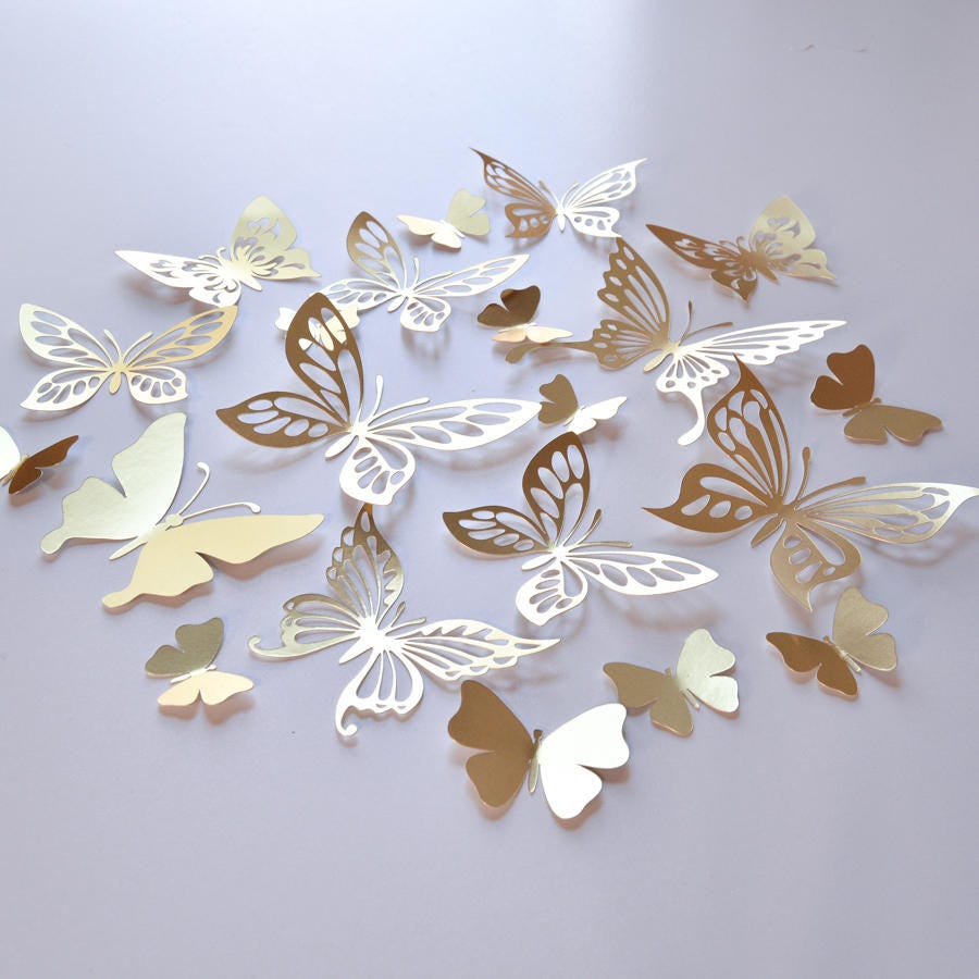 Gold Butterflies Room Decor Wedding Wall Decal -butterfly-