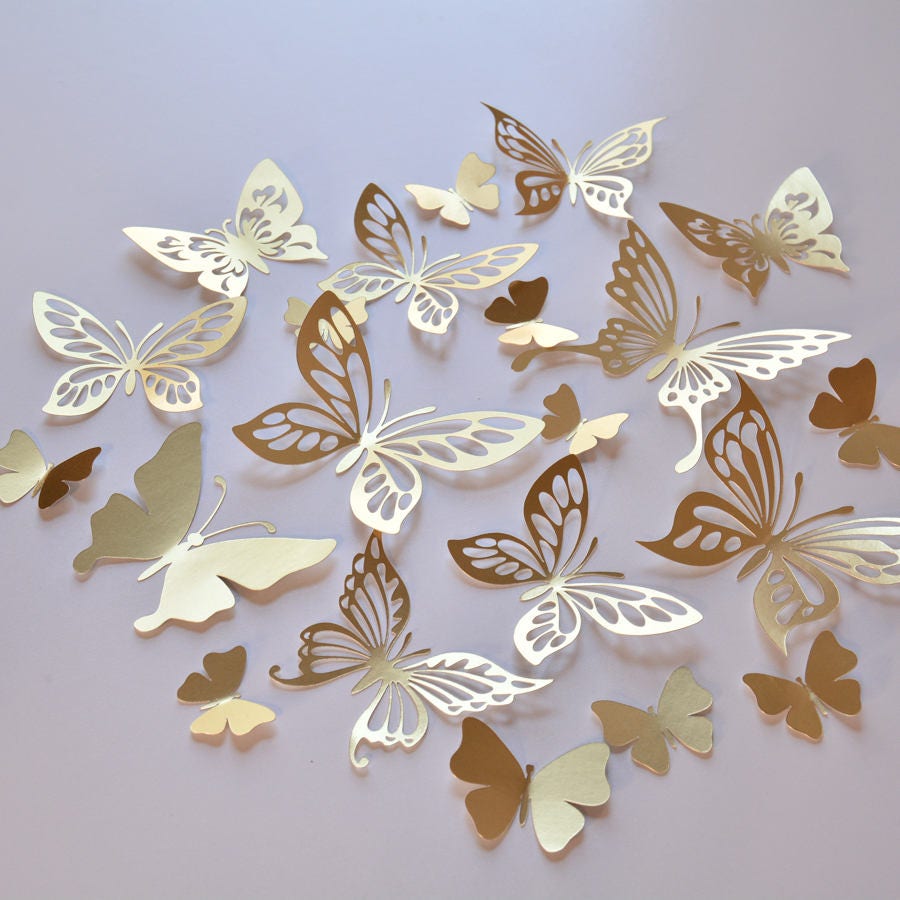 Gold Butterflies Room Decor Wedding Wall Decal -butterfly-