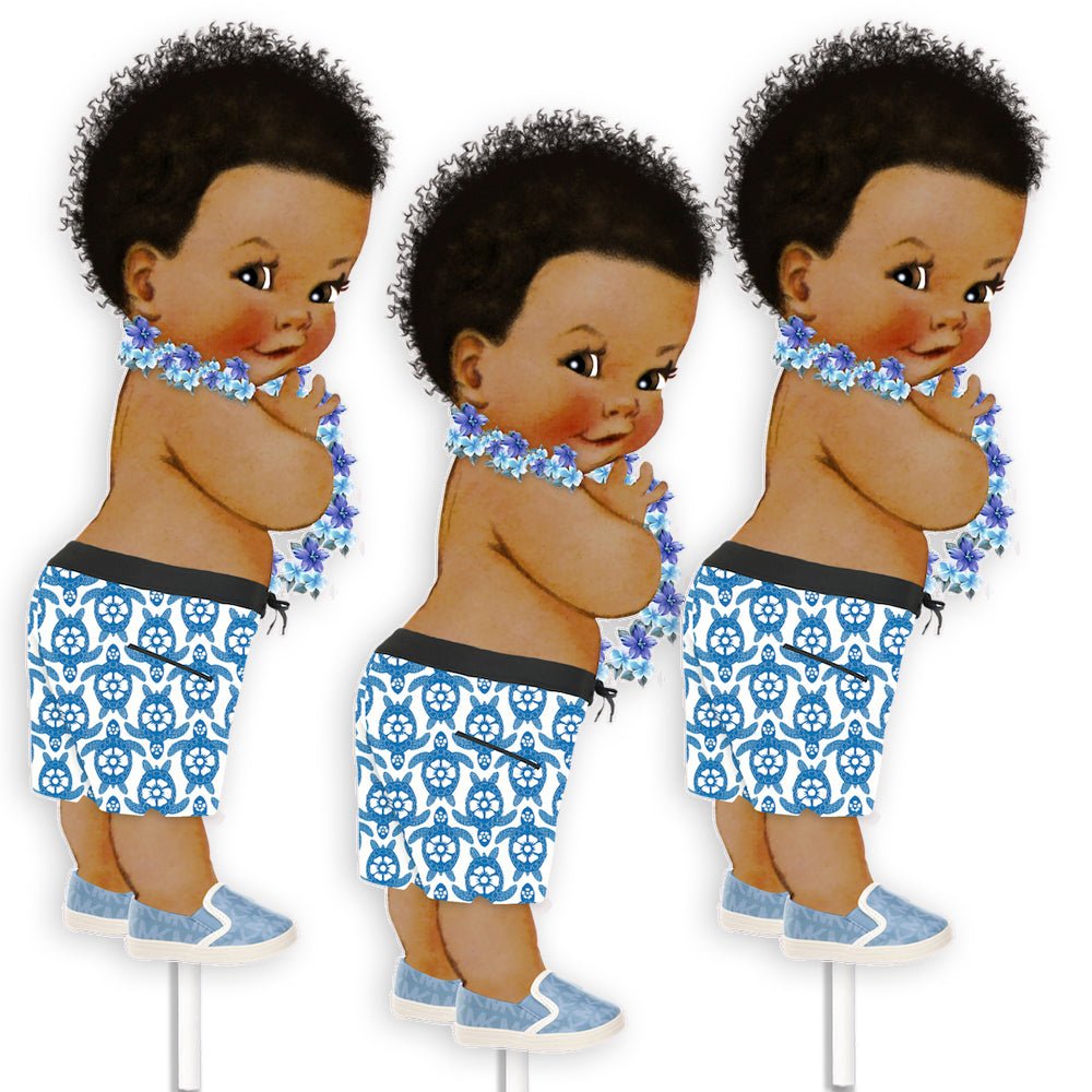 Hawaiian Baby Boy Centerpieces Luau Tropical African American Shower --