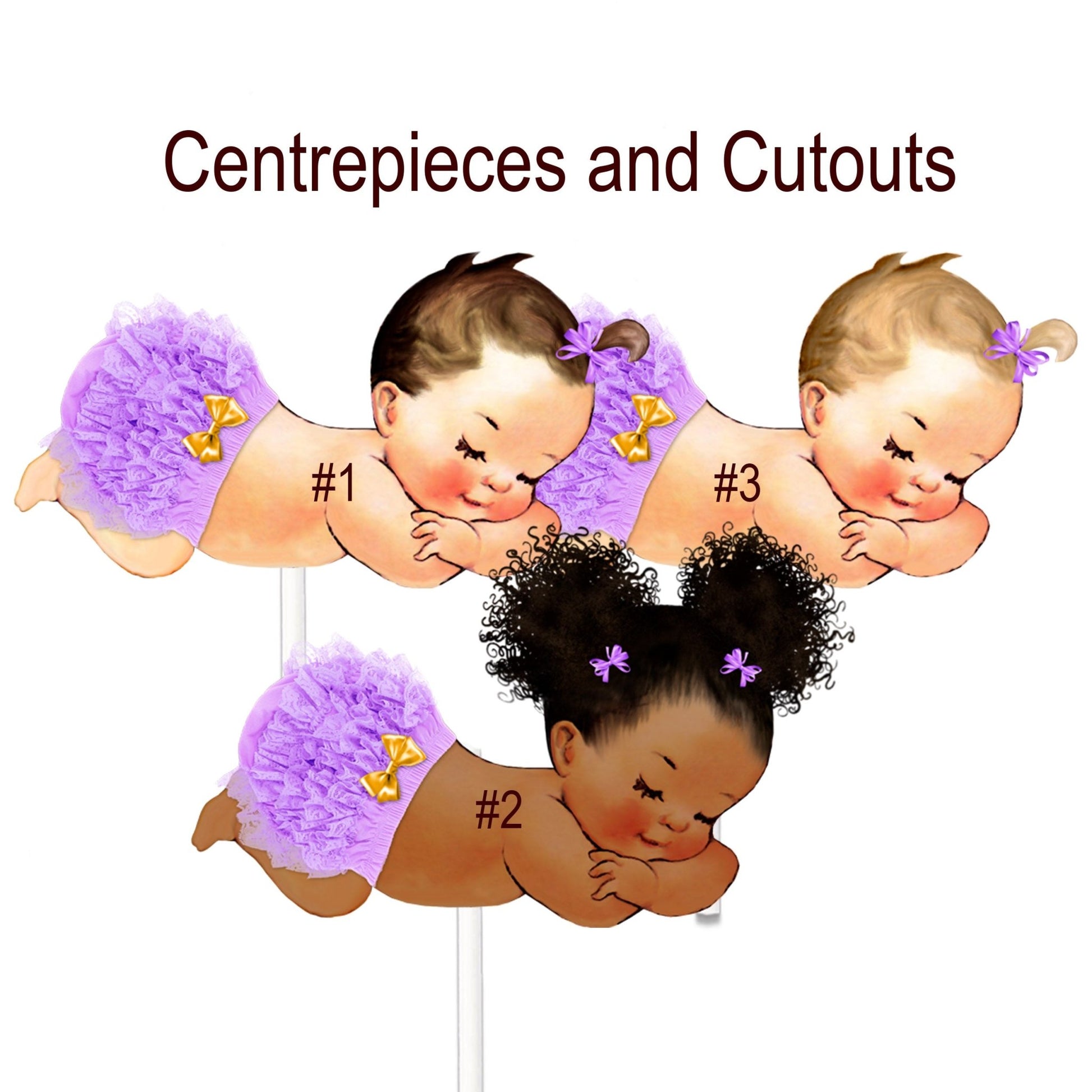 Lavender Theme Centerpieces Seeping Princess Baby Shower Birthday Decoration -baby shower-girl baby shower centerpiece