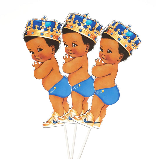 Light Blue Prince Centerpieces Shower Birthday Table Decor --