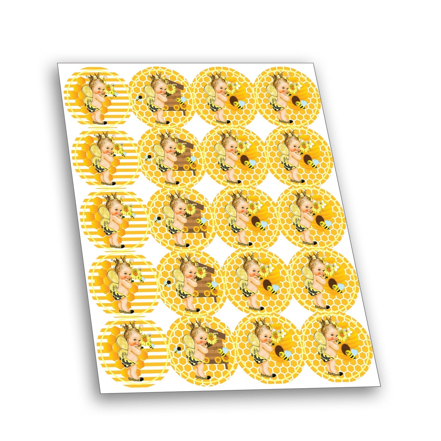 Little Bee Digital Download Favor Sticker Labels Baby Shower Birthday -bee-bee decorations