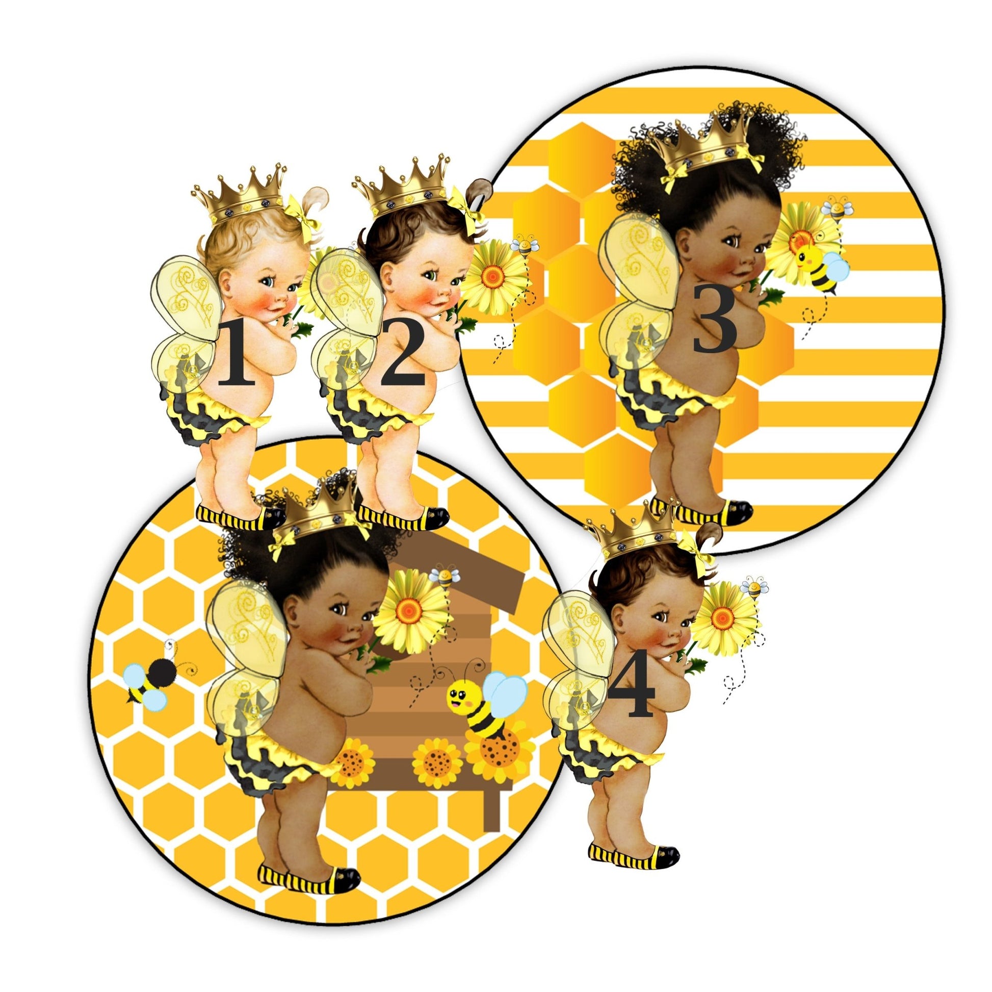 Little Bee Princess Girl Labels Party Favor Candy Bar Decoration -bee-bee decorations