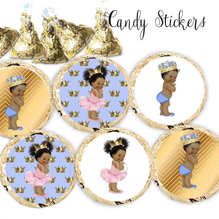 Little Prince and Princess Royal Stickers for Hershey Kisses Set of 324 -princess-princess baby shower