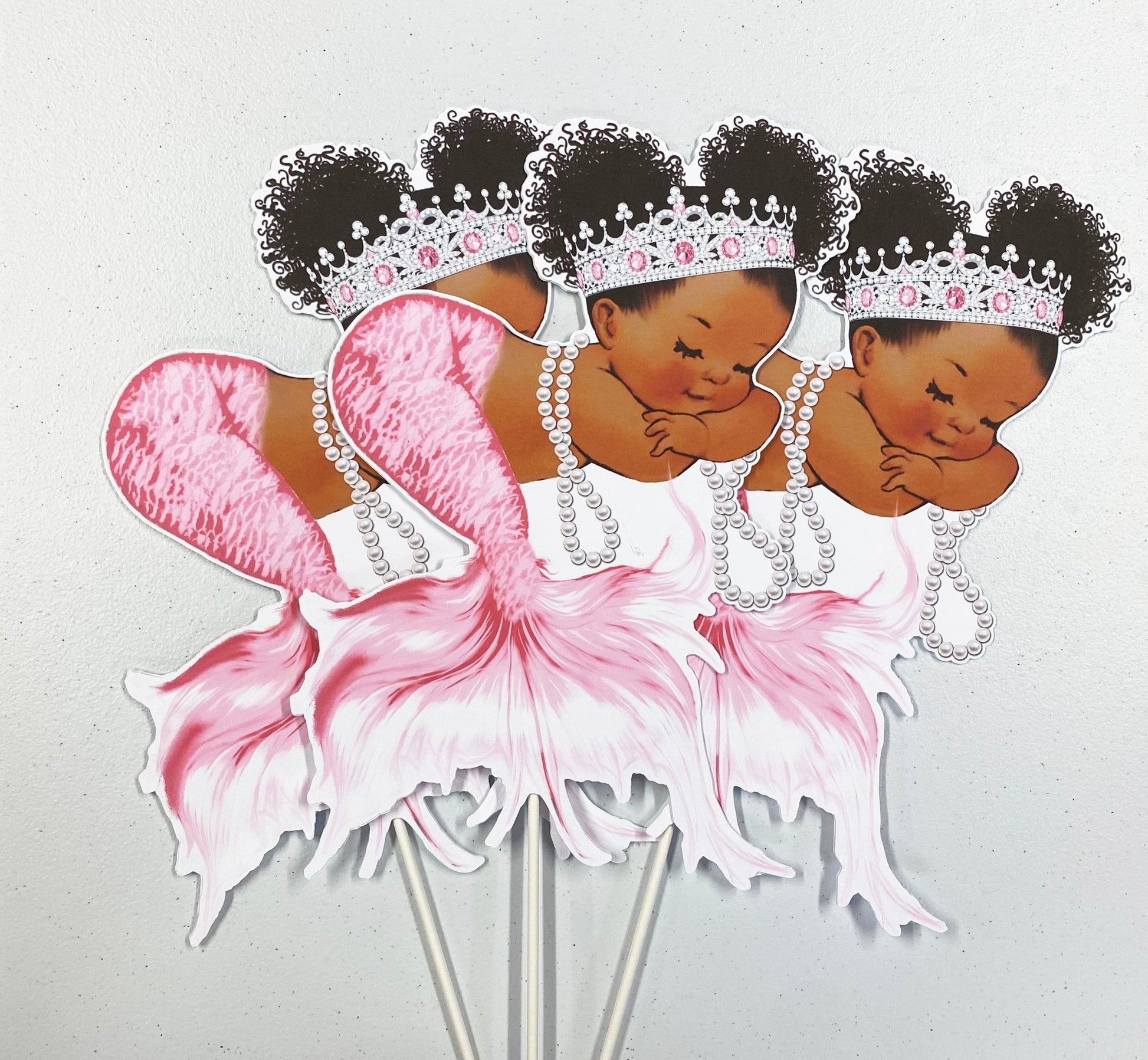 Pink Mermaid Cutouts Princess Baby Shower Birthday Party Decoration Centerpieces -princess-princess baby shower