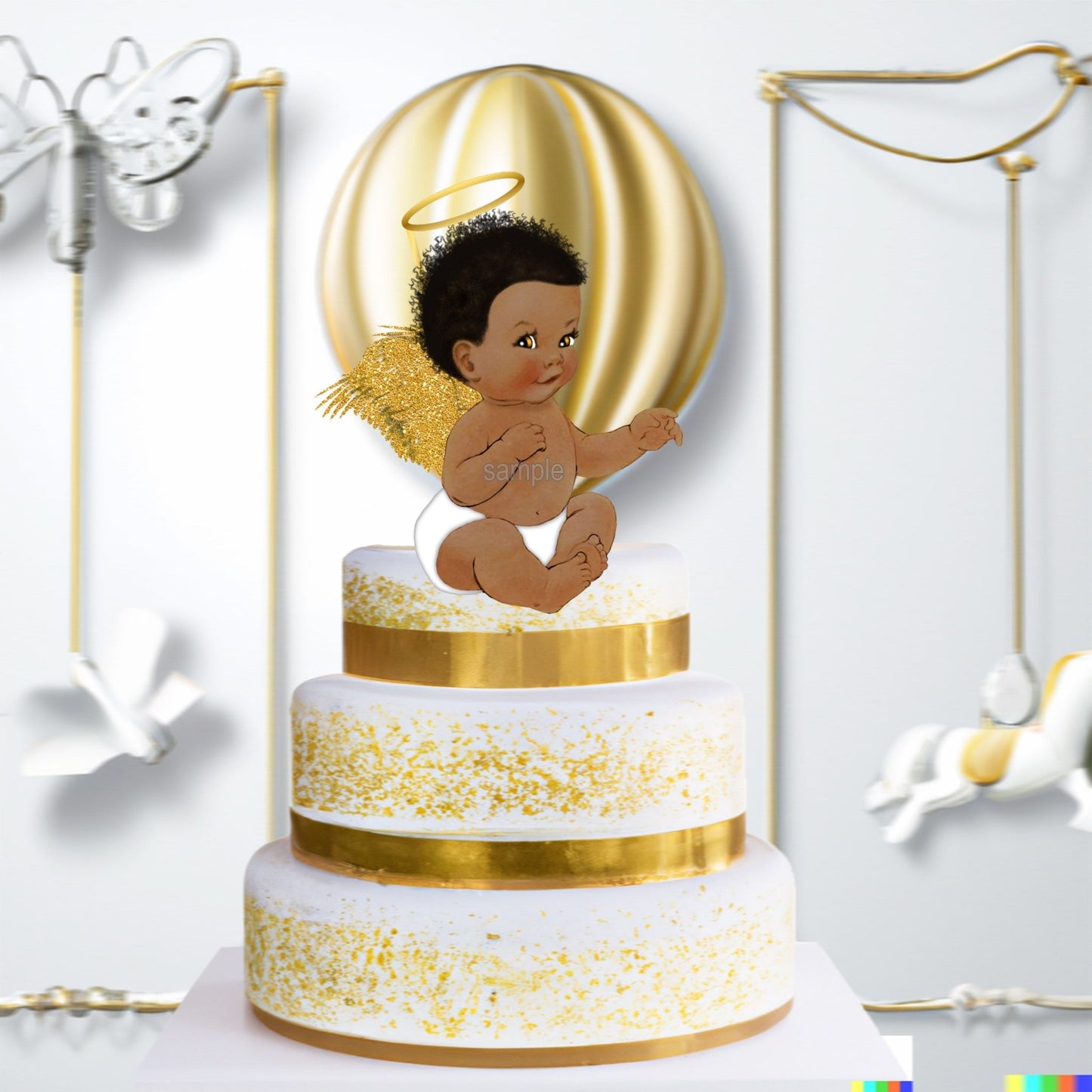 Sitting Angel Boy Baptism Baby Party Decorations Centerpieces Decor for a Special Day -baby shower-prince