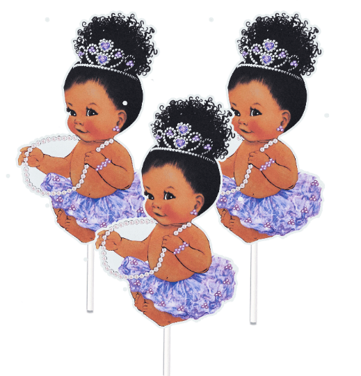 Sitting Lavender Girl Centerpieces Baby Shower Birthday Table Decor --