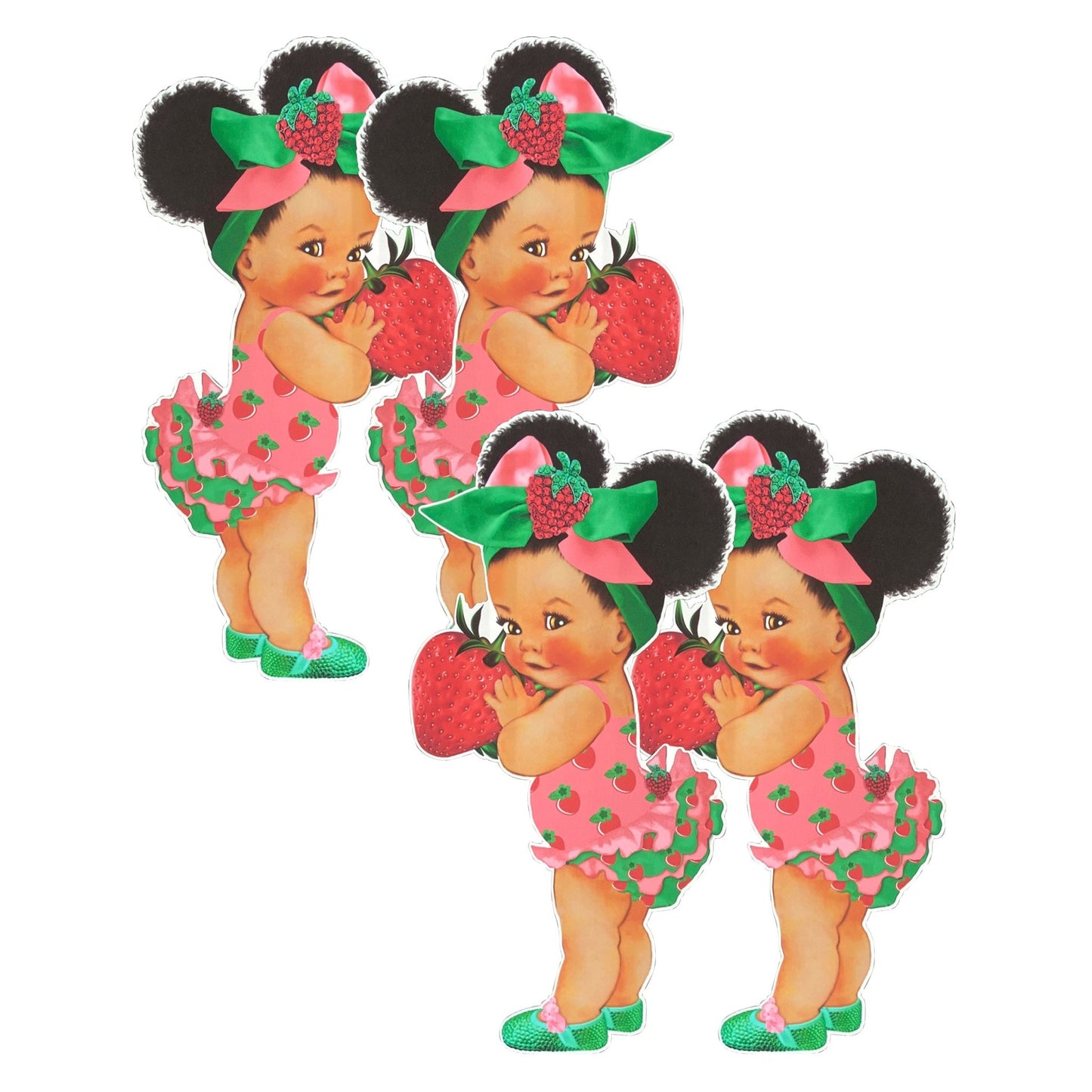 Strawberry Girl Centerpieces Cutouts Baby Shower Birthday Party Decor -princess centerpiece-strawberry