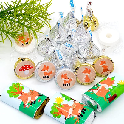 Woodland Animal Theme Candy Labels for Baby Shower Birthday Party Decoration -candy labels-woodland